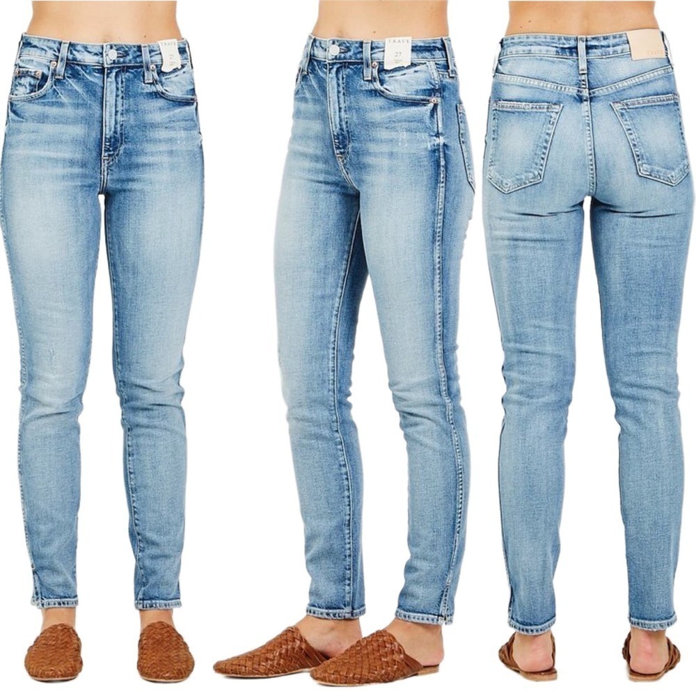 Trave The Lawson High Waisted Jeans in Low Rider Size 30 Light / Med Wash Denim